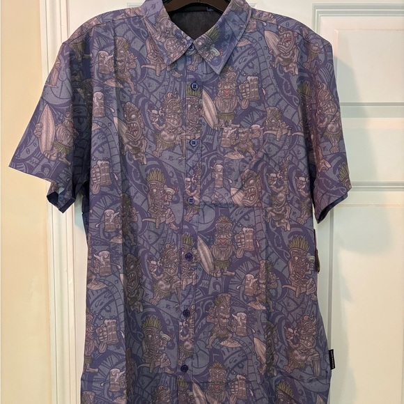 Psycho Tuna Other - Psycho Tuna Tipsy Tiki Short Sleeve Button Up Shirt Size Medium New